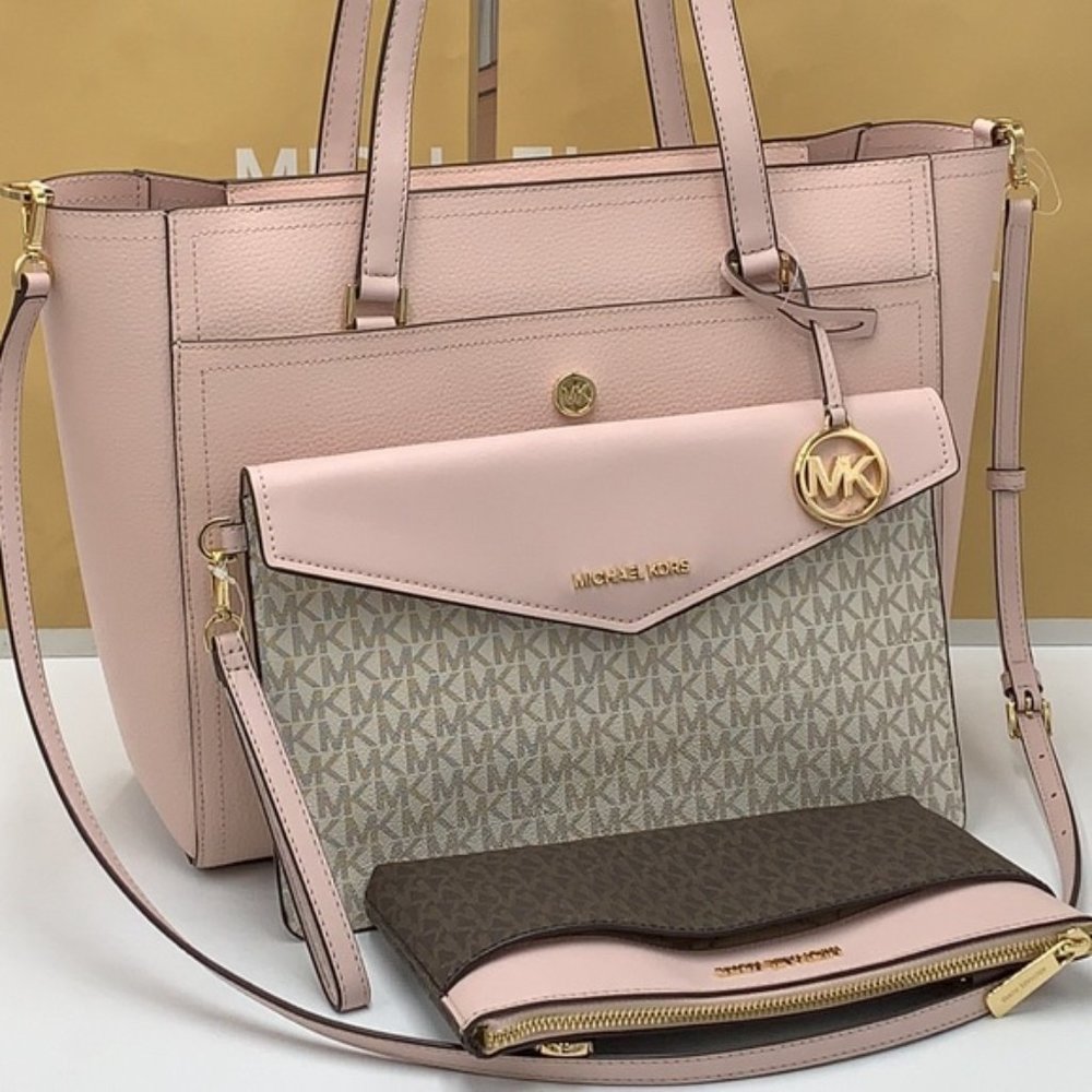 Michael Kors Maisie Large 3 in 1 Tote Powder Blush Multi